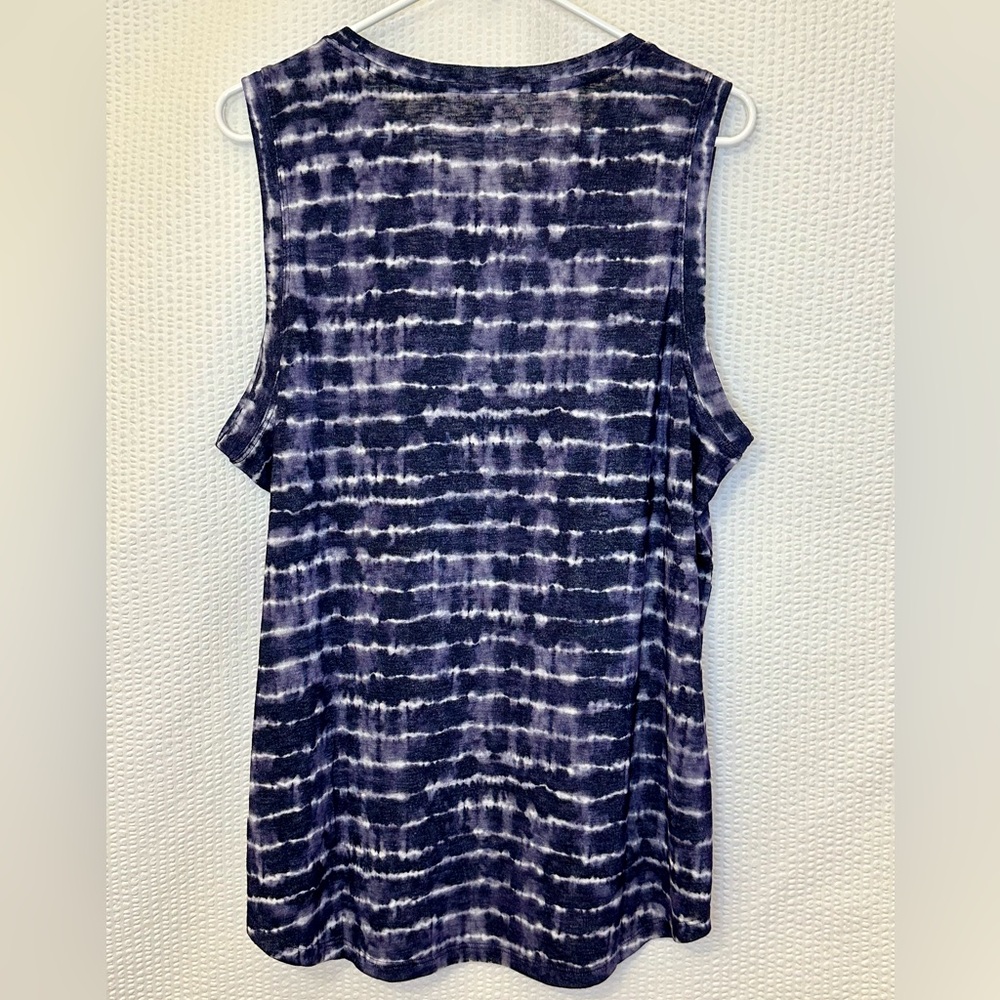 Athleta Breezy Tie Dye Tank Top Purple White Sleeveless Relaxed Athletic XL - Picture 2 of 6